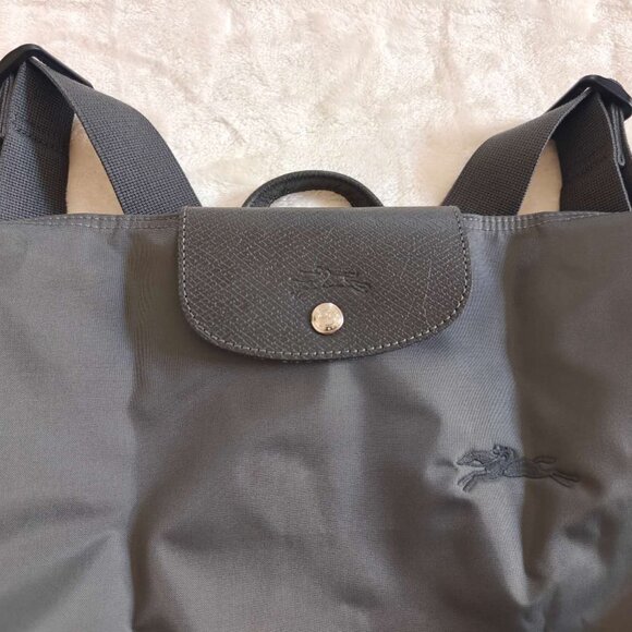 NEW Longchamp Le Pliage M Backpack Graphite Grey - Picture 10 of 12